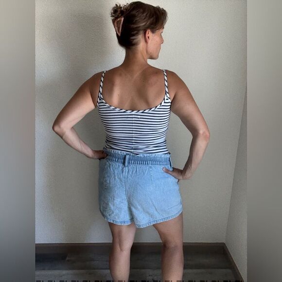 Abercrombie & Fitch Long Tank Navy White Stripe XS Stretchy - Picture 3 of 12